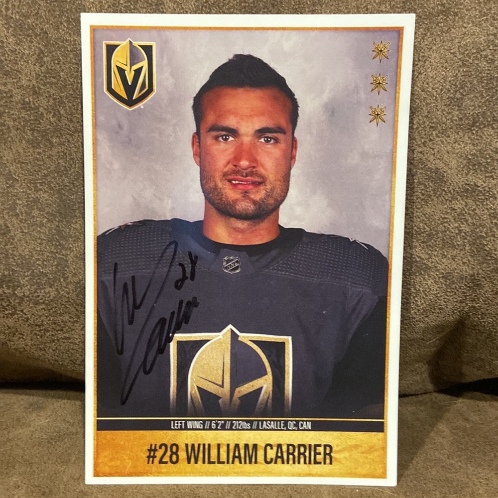 VGK #28 William Carrier autographed 5x7 picture